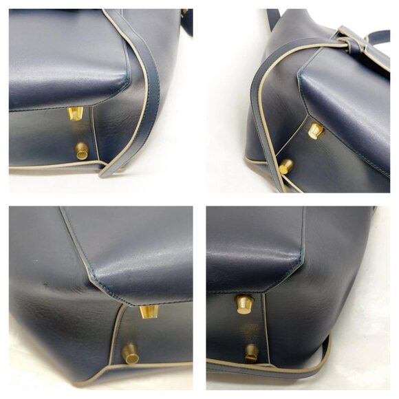 CELINE Hand Bag Navy Blue Leather mon869-100625 - Picture 6 of 16